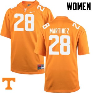 Womens Will Martinez Orange Tennessee Volunteers #28 University Jersey