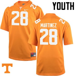 Youth Will Martinez Orange Tennessee Vols #28 Official Jerseys