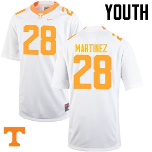Youth Will Martinez White Tennessee #28 University Jerseys