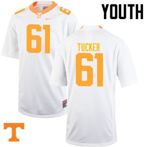 Youth Willis Tucker White Vols #61 Official Jerseys