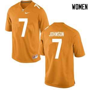 Women's Brandon Johnson Orange Tennessee Volunteers #7 Stitch Jerseys