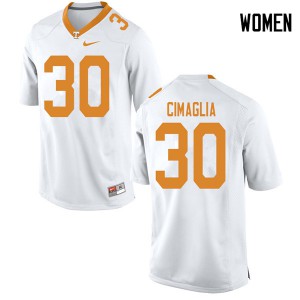 Women's Brent Cimaglia White Tennessee Vols #30 Football Jerseys