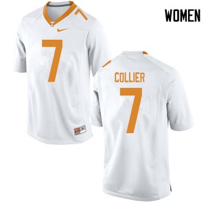 Womens Bryce Collier White Tennessee Vols #7 Football Jerseys