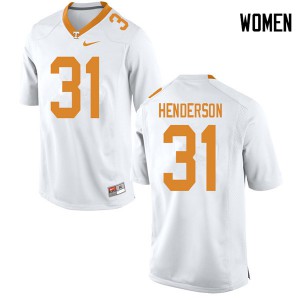Womens D.J. Henderson White Tennessee #31 Alumni Jersey