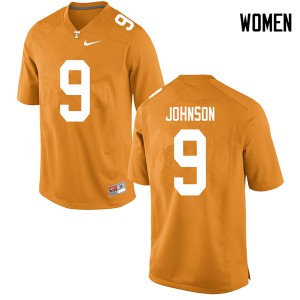 Women's Garrett Johnson Orange Tennessee Volunteers #9 Official Jerseys