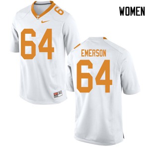 Womens Greg Emerson White Tennessee Volunteers #64 College Jersey