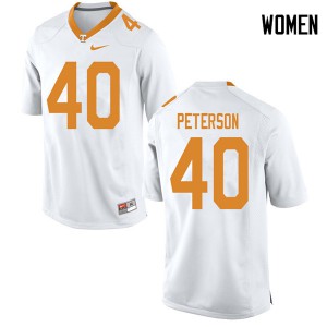 Women JJ Peterson White UT #40 Embroidery Jerseys