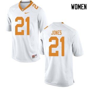 Women Jacquez Jones White Tennessee #21 Football Jersey