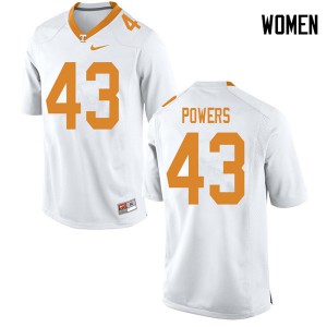 Women's Jake Powers White Tennessee Vols #43 Official Jerseys