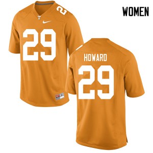Womens Jeremiah Howard Orange Tennessee #29 High School Jerseys