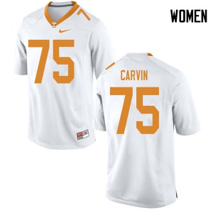 Women's Jerome Carvin White UT #75 Official Jerseys