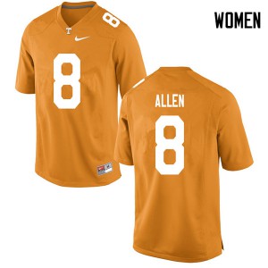 Women Jordan Allen Orange UT #8 College Jersey