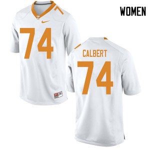 Women K'Rojhn Calbert White Tennessee Vols #74 NCAA Jersey
