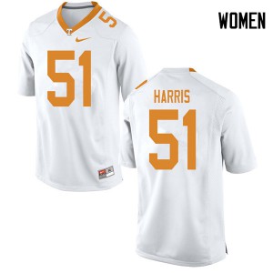 Women Kingston Harris White UT #51 Stitched Jersey