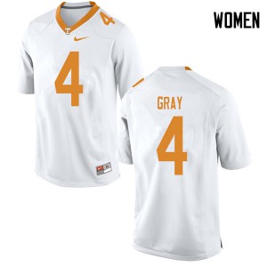 Womens Maleik Gray White Tennessee Vols #4 Official Jersey