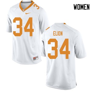 Womens Malik Elion White Vols #34 Football Jersey