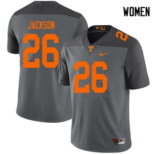 Womens Theo Jackson Gray Tennessee Vols #26 Stitched Jerseys