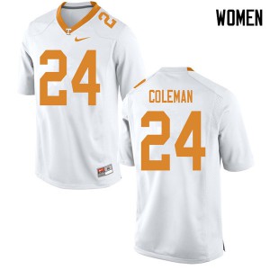 Women's Trey Coleman White UT #24 Player Jerseys