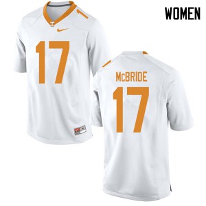 Women's Will McBride White Tennessee Volunteers #17 Stitched Jersey