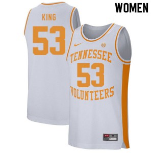 Women Bernard King White Tennessee #53 University Jerseys