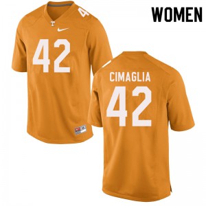 Womens Brent Cimaglia Orange UT #42 Alumni Jerseys