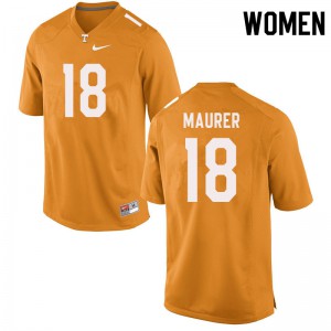 Women Brian Maurer Orange Tennessee Volunteers #18 Football Jerseys