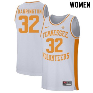 Women Chris Darrington White Tennessee Vols #32 Stitched Jersey