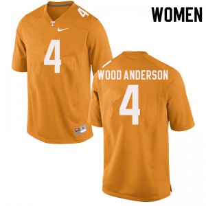 Women Dominick Wood-Anderson Orange Tennessee Volunteers #4 Stitched Jersey