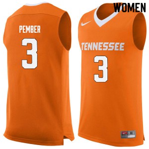 Womens Drew Pember Orange Tennessee #3 College Jerseys