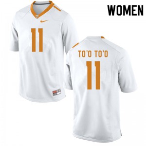 Womens Henry To'o To'o White Tennessee Volunteers #11 NCAA Jersey