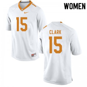 Women Hudson Clark White Vols #15 Player Jerseys