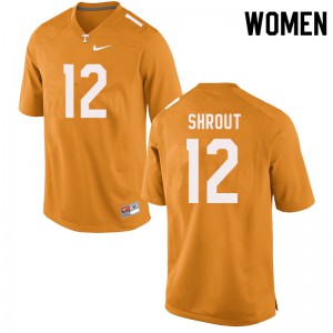 Womens J.T. Shrout Orange Tennessee Volunteers #12 Stitched Jerseys