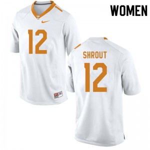 Women J.T. Shrout White Tennessee Vols #12 Alumni Jerseys