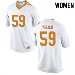 Women's Jake Yelich White Vols #59 Stitch Jerseys