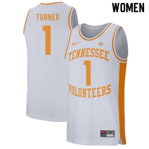 Womens Lamonte Turner White Tennessee Vols #1 Stitch Jersey