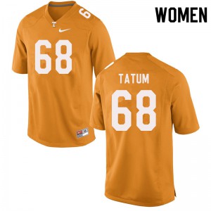 Women Marcus Tatum Orange Tennessee Vols #68 Embroidery Jersey