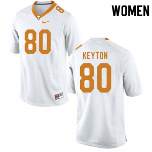 Women's Ramel Keyton White UT #80 NCAA Jerseys