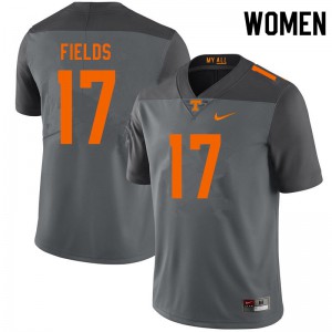 Women Tyus Fields Gray Tennessee #17 Football Jersey