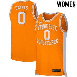 Women Davonte Gaines Orange Tennessee #0 Embroidery Jerseys