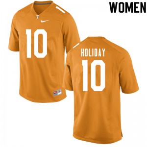 Women's Jimmy Holiday Orange Tennessee Volunteers #10 University Jerseys