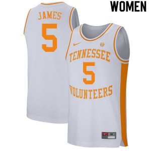Womens Josiah-Jordan James White Tennessee Volunteers #5 Official Jerseys