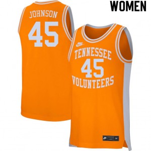 Women's Keon Johnson Orange Tennessee Volunteers #45 NCAA Jersey
