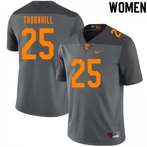 Womens Maceo Thornhill Gray Tennessee Volunteers #25 University Jersey