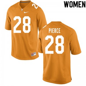Women's Marcus Pierce Orange Vols #28 Embroidery Jerseys