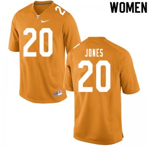 Women Miles Jones Orange Vols #20 Embroidery Jersey
