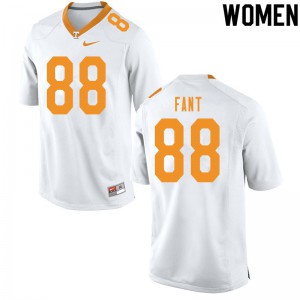Women's Princeton Fant White Tennessee #88 Embroidery Jerseys
