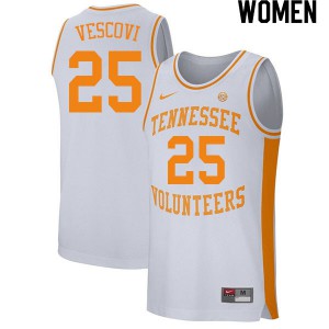 Womens Santiago Vescovi White UT #25 Basketball Jerseys