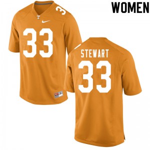 Womens Tyrik Stewart Orange UT #33 High School Jerseys