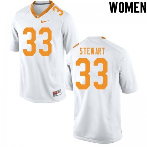 Women Tyrik Stewart White Tennessee Volunteers #33 Stitch Jerseys