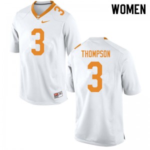 Womens Bryce Thompson White Tennessee Vols #3 Stitched Jerseys